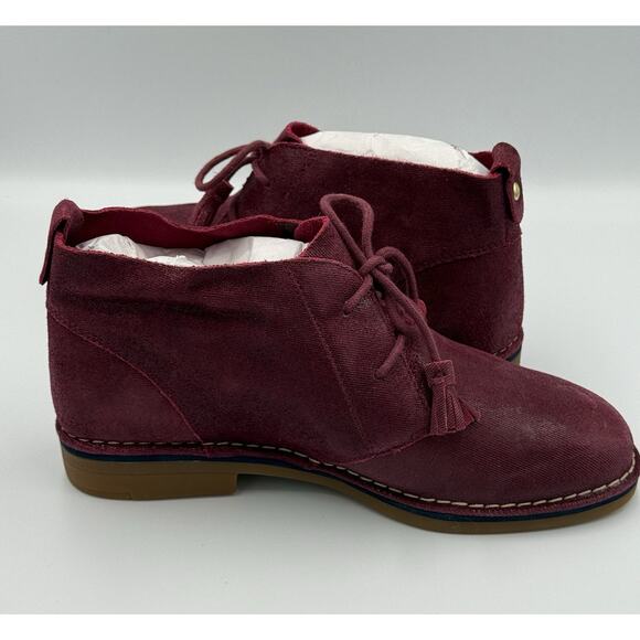 Hush Puppies Women’s Suede Ankle Boots Burgundy Wide 9W Lace Up Tassel Comfort - Picture 5 of 12